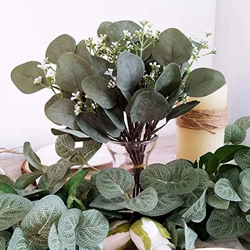 64 pcs Artificial Greenery Stems with 384 Leaves for Floral Arrangements
