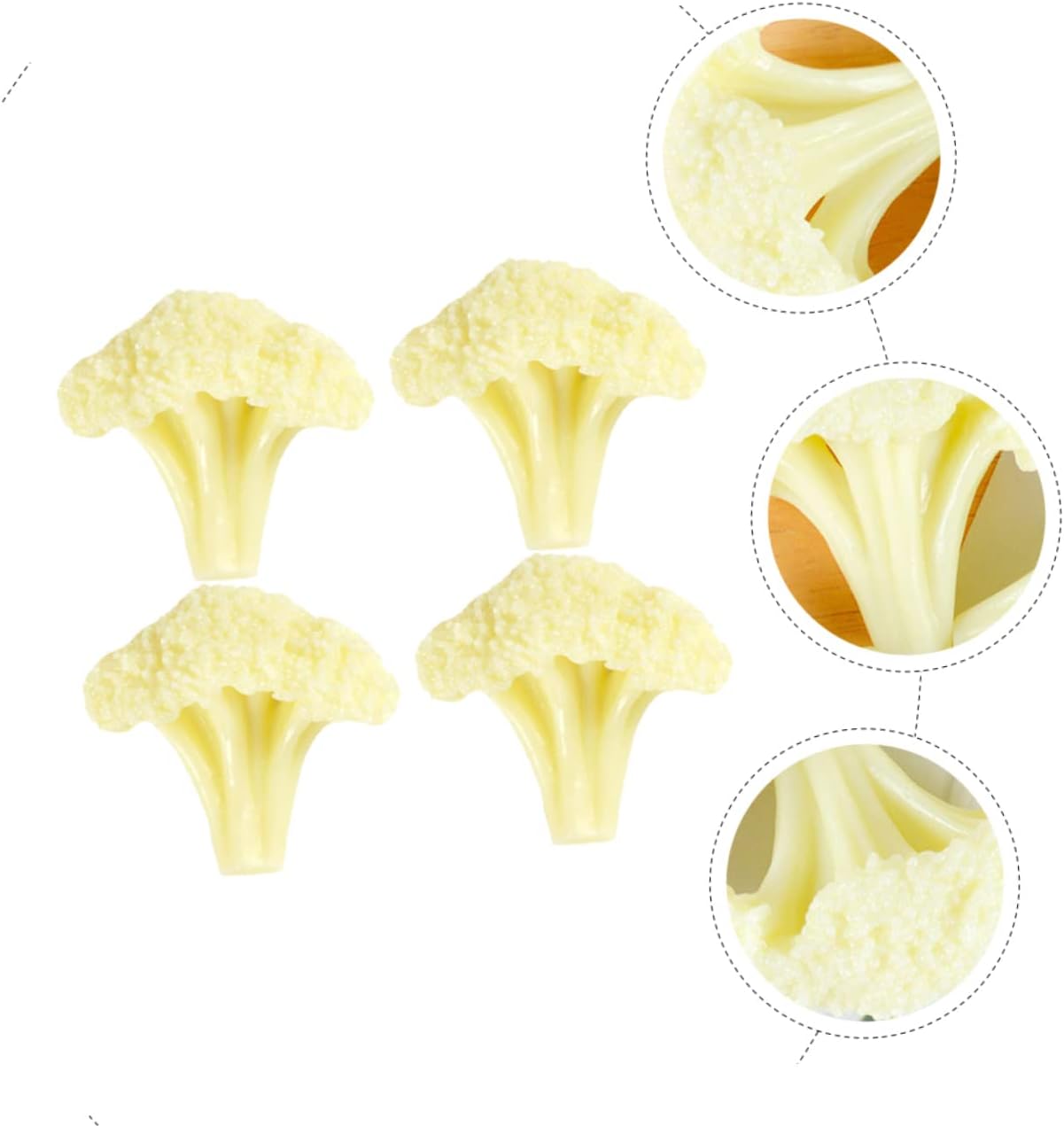 Amosfun Artificial Cauliflower Broccoli Slices 16 Pack