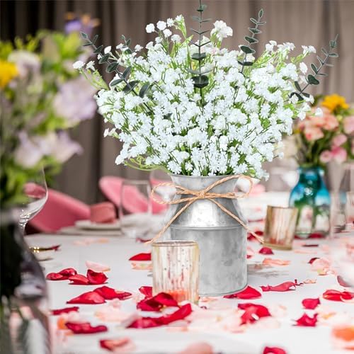 2 Pack Babys Breath Flowers Mason Jar Centerpieces