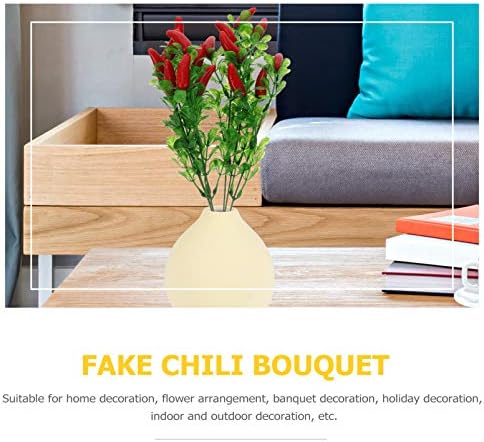 4pcs Vibrant Plastic Chili Pepper Bouquet Artificial Decor