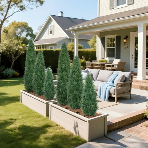 3FT Artificial Cedar Topiary Trees Set of 2