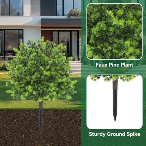 Artificial Boxwood Topiary Balls with Ground Spikes