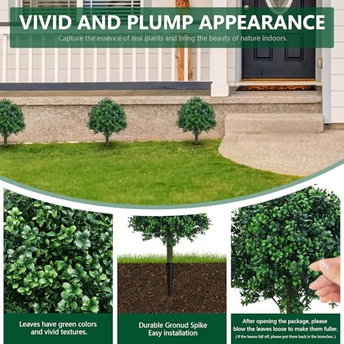 UNADRA Fake Bushes Artificial Shrubs Set UV Resistant 236 Inch Faux Plants