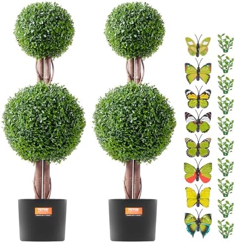 VEVOR Artificial Topiary Tree Set 36 Inch Tall 2 Pieces