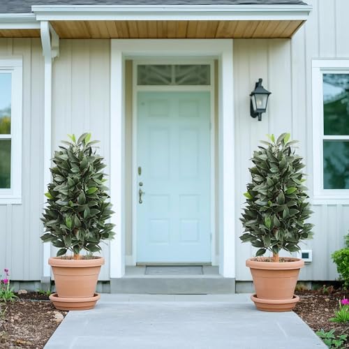 Momoplant Artificial Topiary Trees Set of 2 35Inch