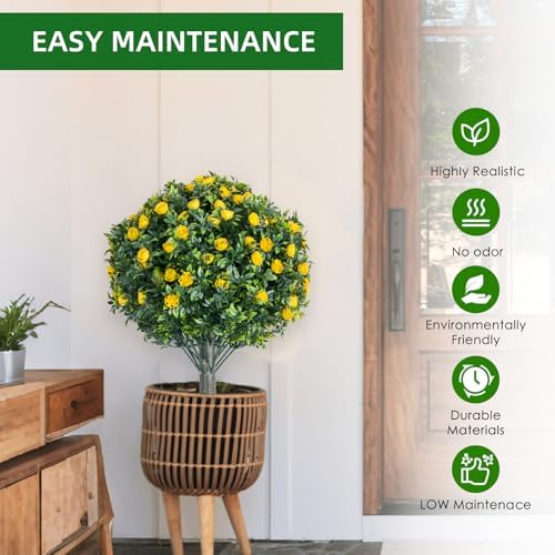 GarveeHome 236 Inch Artificial Topiary Set of 2 with Ground Spikes