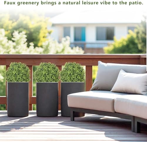 THE BLOOM TIMES 2ft Artificial Boxwood Topiary Set of 2
