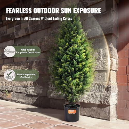 VEVOR Artificial Cedar Topiary Tree 36 Inch 2 Pack