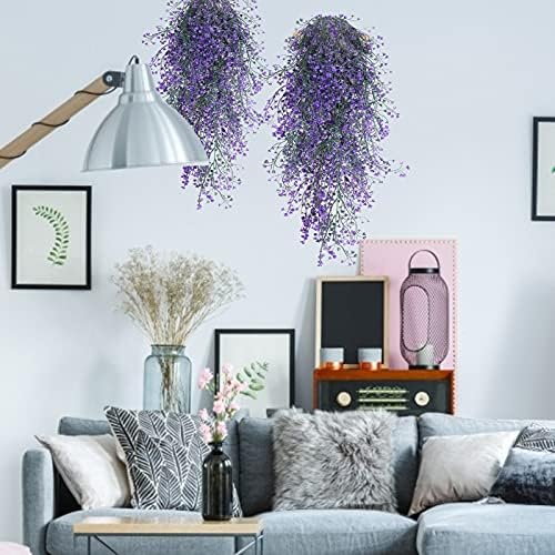 RECUTMS Artificial Hanging Vine Plants 4Pc Purple