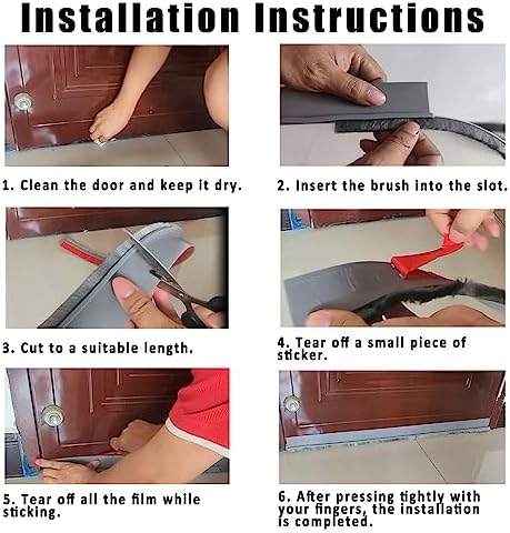 Yingd Door Draft Stopper with Brush - Black
