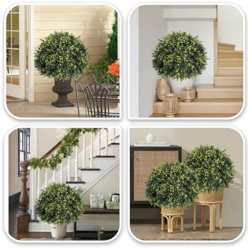 ICX 2 Pack 24 Inch Artificial Boxwood Topiary Balls
