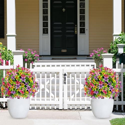 Artificial Boxwood Topiary Ball with Flowers 22 Inch