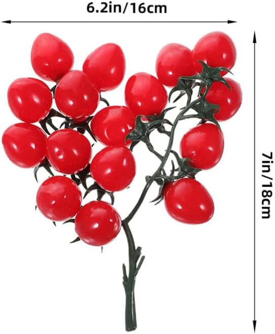 Alipis Artificial Red Cherry Tomatoes Decor Props