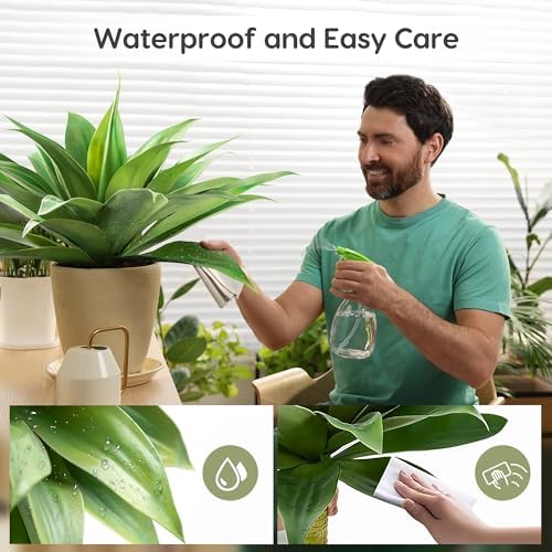 Velener Artificial Agave Plant 28 Inch UV Resistant Decor