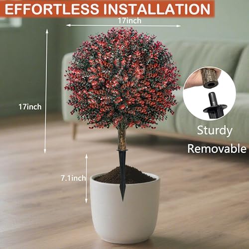 Ronyila Artificial Boxwood Topiary Ball Tree Set of 2