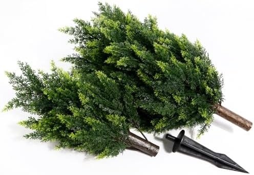 3ft Artificial Cedar Topiary Tree with Stakes Set of 2