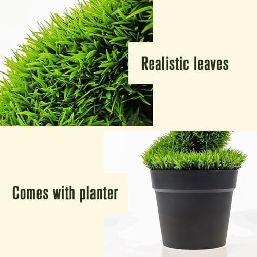 2pcs Artificial Spiral Topiary Cedar Trees for Home and Yard