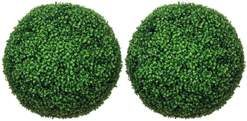 HOMCOM Artificial Boxwood Topiary Ball Set of 2