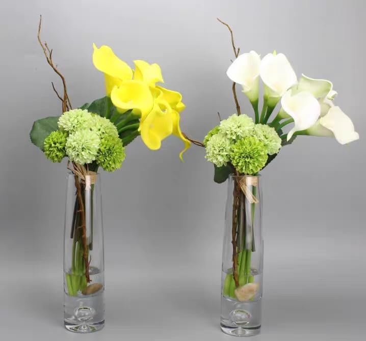 Kimuras Cabin 20Pcs Green Artificial Chrysanthemums Silk Ball Flowers