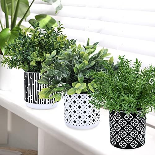Winlyn 3-Pack Artificial Plants in Concrete Pots