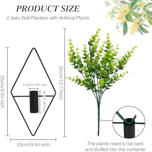 3 Pcs Wall Plants Artificial Decor Eucalyptus Set