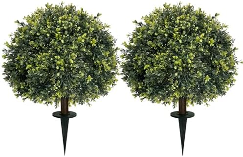 ICX 2 Pack 24 Inch Artificial Boxwood Topiary Balls