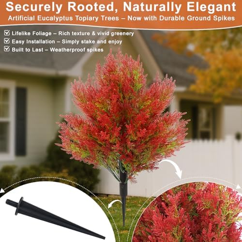Artificial Topiary Ball Trees 2 Pack 28 Inches UV Resistant