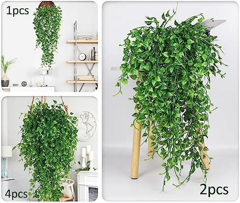 4pcs Artificial Hanging Plants 33-in Faux Ivy Vine Greenery