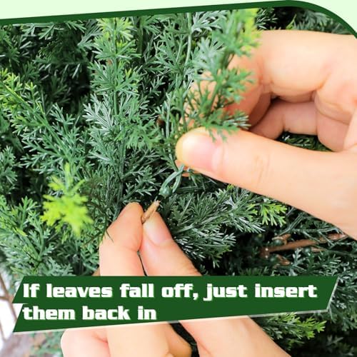Fikowo Artificial Topiary Cedar Faux Shrubs for Outdoor
