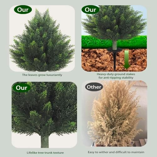 Rs Ceder Artificial Topiary Cedar Tree 32 Inch 2 Pack