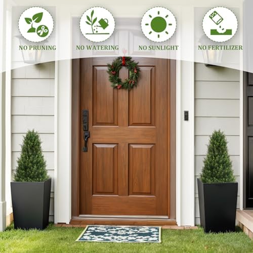36 Inch Artificial Cedar Topiary Trees Set of 2
