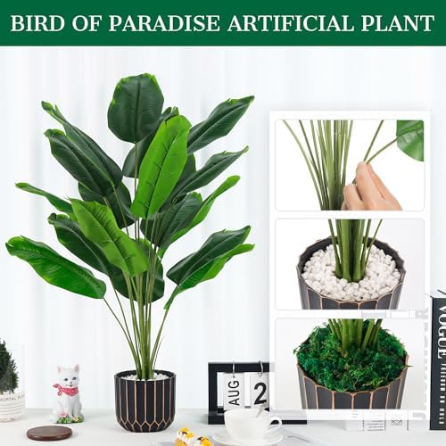 Der Rose 28 Inch Tall Bird of Paradise Artificial Plant Faux Tree