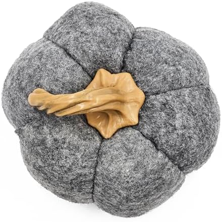 Set of 3 Gray Fabric Pumpkins Fall Decor