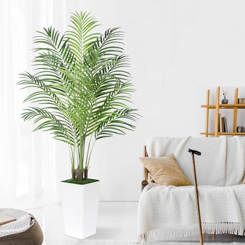 5ft Artificial Palm Tree with White Planter