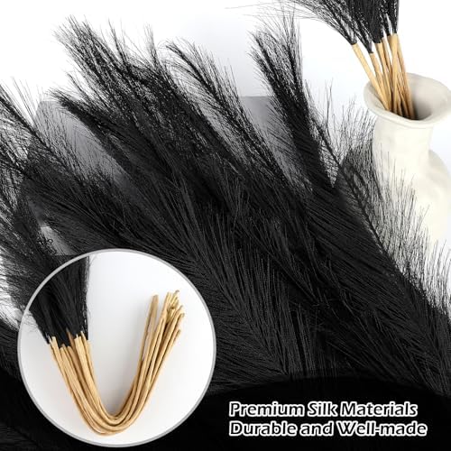 MUUNC Black Pampas Grass 30 Pcs Artificial Decor