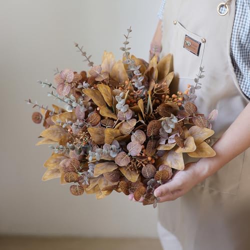110 Pcs 5 Kinds Mixed Artificial Eucalyptus Stems and Faux Berries