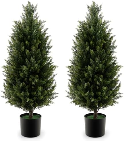Goplus 3FT Artificial Cedar Tree Set of 2