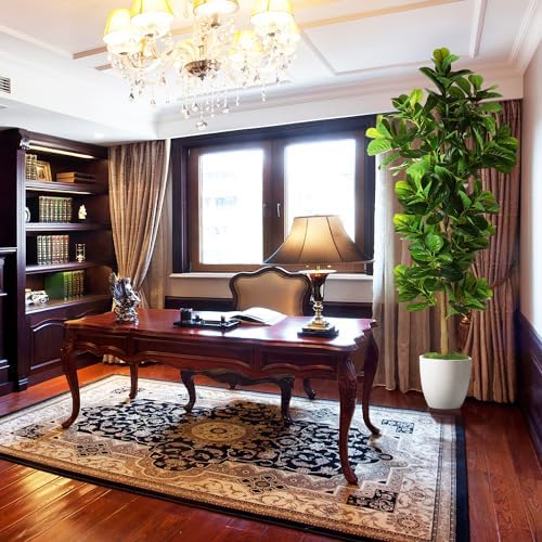 OXLLXO 73ft Artificial Fiddle Leaf Fig Tree with Plastic Pot
