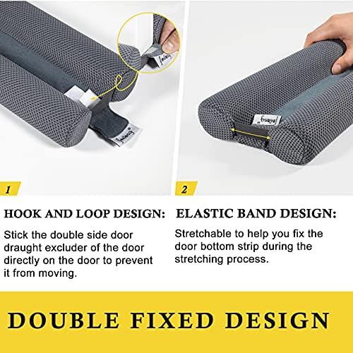 Fowong Door Draft Stopper 36 Inch Adjustable Grey