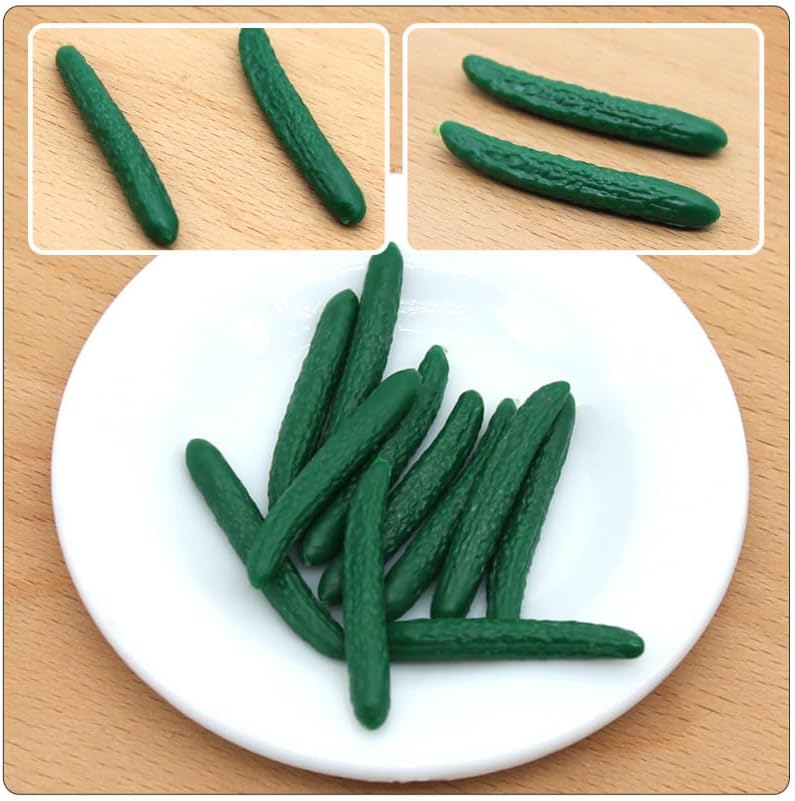 20Pcs Miniature Cucumber Models for Dollhouse Decor