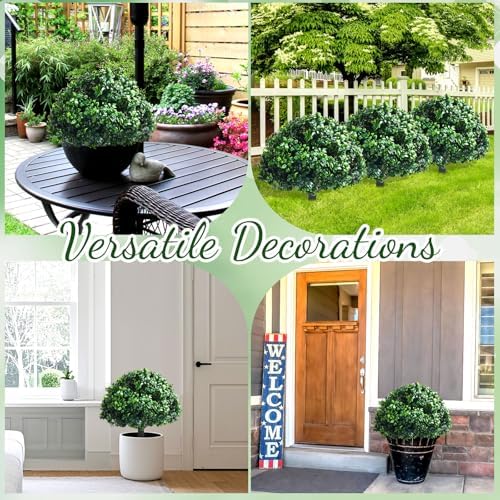 Set of 2 Artificial Topiary Balls with Spikes