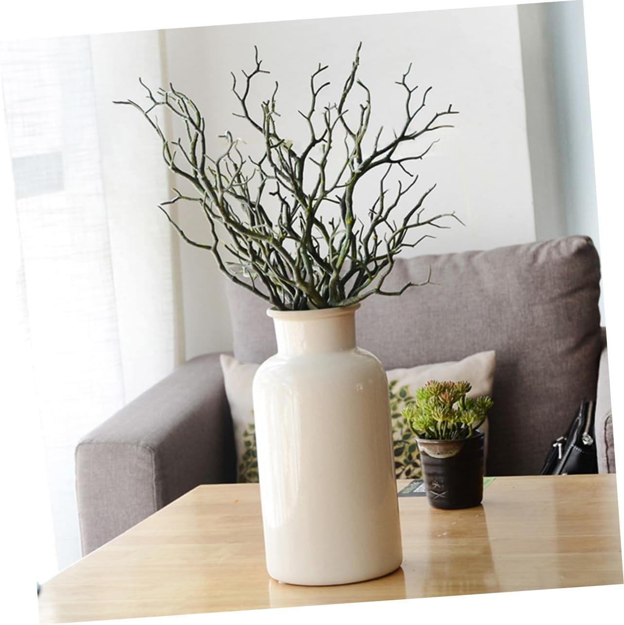 3pcs White Dried Tree Branches for Wedding Decorations