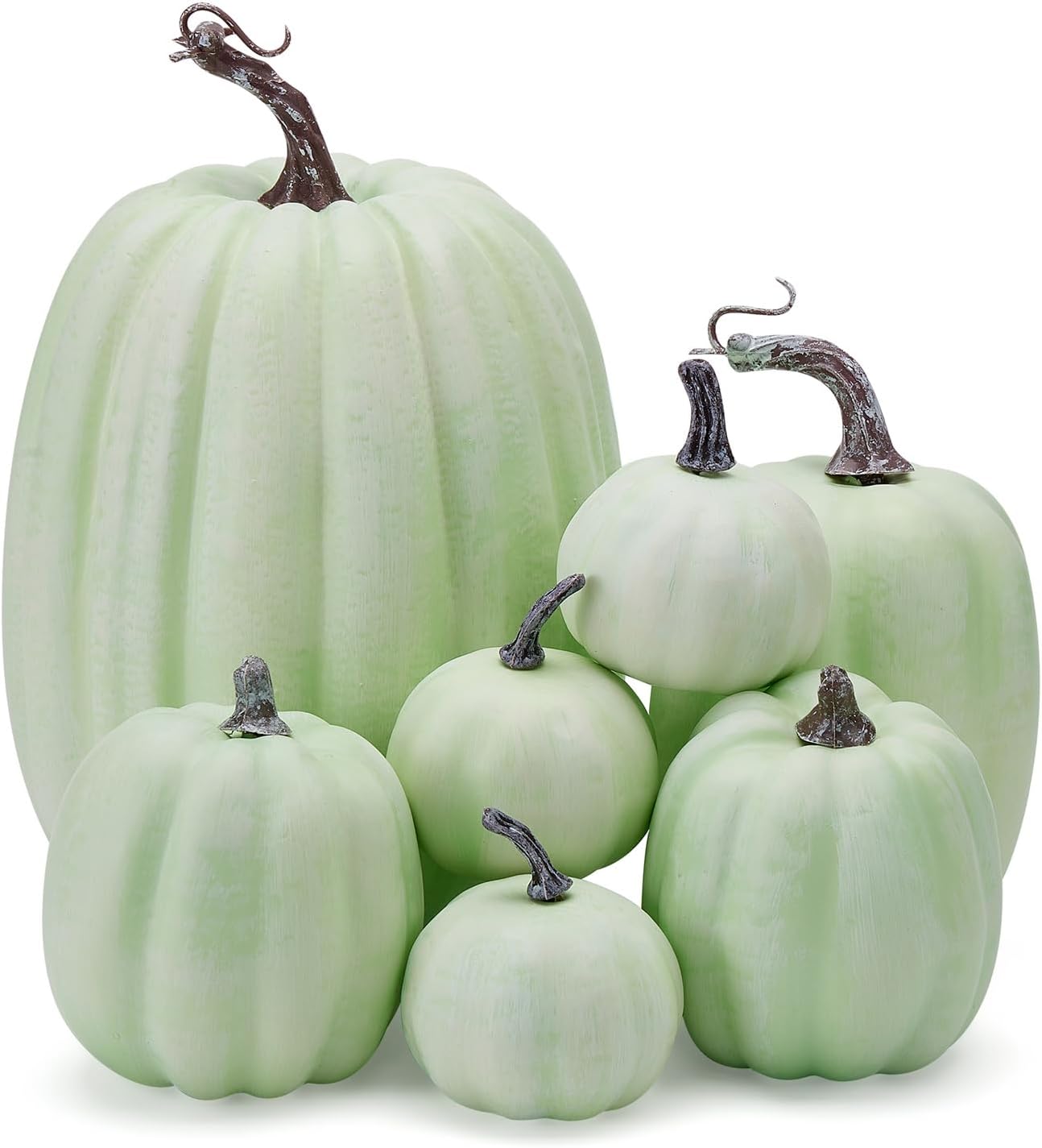 7Pcs Artificial Pumpkins Faux Foam Fall Decorations for Home