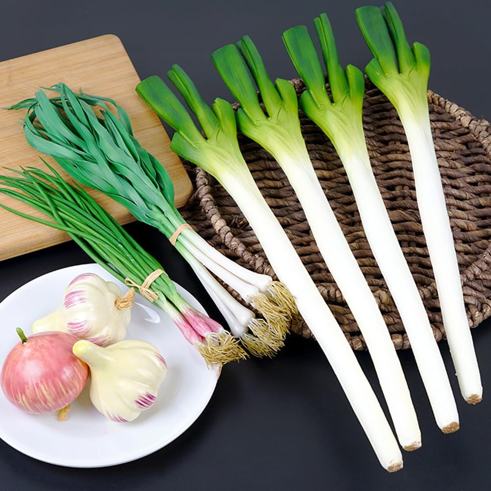 LUOZZY Artificial Green Onion Model Realistic Fake Scallion Photo Prop