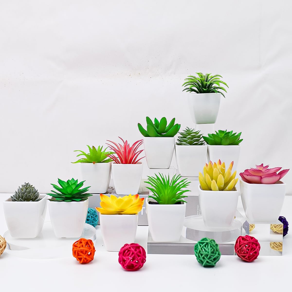 6pcs Artificial Succulent Plants Indoor Decor in Pots