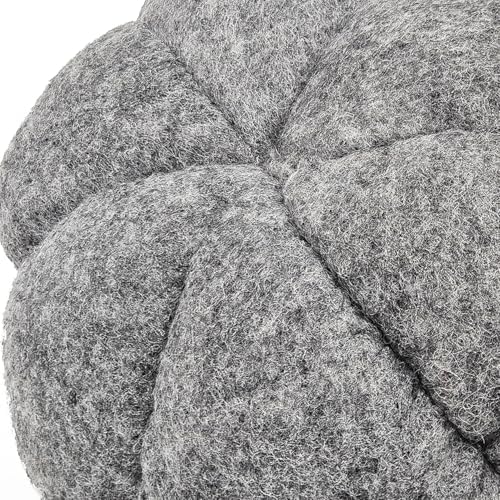 Set of 3 Gray Fabric Pumpkins Fall Decor