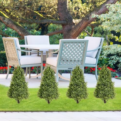 36in Artificial Boxwood Topiary Cone Trees Set of 2