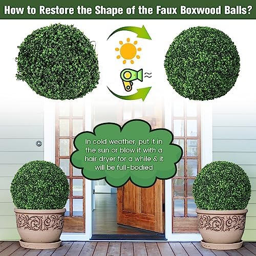 Goplus 2PCS 19 Inch Artificial Topiary Ball Set