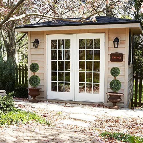 OAZALDA 3Ft Boxwood Double Ball Topiary Trees Set of 2