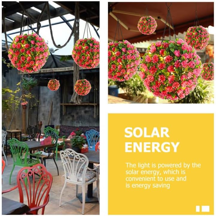 DOITOOL Hanging LED Solar Topiary Ball